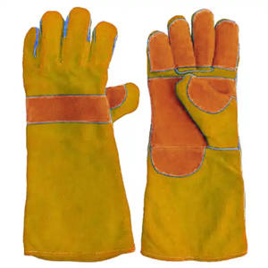Cuir de qualité supérieure renforcé robuste en cuir de vache fendu résistant à la chaleur et gants de sécurité de protection gant de soudage - Product Image 4