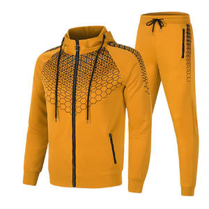 Survêtement pour hommes avec fermeture éclair complète 2 pièces survêtement d'hiver chaud à manches longues respirant survêtements de sport - Product Image 5