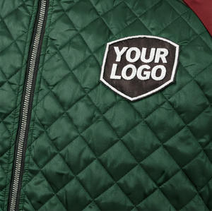 แจ็คเก็ตวาร์ซิตี้แบบควิลท์สั่งทำพิเศษสำหรับผู้ชาย แจ็คเก็ตเบสบอลบอมเบอร์ขายส่ง แจ็คเก็ตฤดูหนาวแบบเบาบุใยพร้อมโลโก้ปัก - Product Image 6
