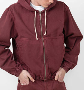 Personalizado de peso pesado abajo chaqueta de trabajo Logo cremallera con capucha de lona de trabajo de hombre chaqueta para los hombres - Product Image 3