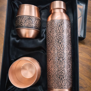 Bouteille en cuivre ayurvédique, bouteille d'eau en cuivre pour la santé, bouteille en cuivre détox, bouteille d'eau potable en cuivre, vaisselle en cuivre ayurvédique - Product Image 2