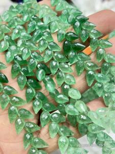 Cuarzo Verde Fresa Natural AAA, Facetado, en Forma de Lágrima, Taladrado, Hilo de 8 Pulgadas, Aprox. 6x9mm - Product Image 6