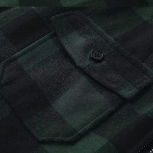 Hiver 2025 Chemise en flanelle matelassée 100% coton Veste de décoration à capuche à carreaux avec broderie réversible pour homme, veste pour homme - Product Image 6