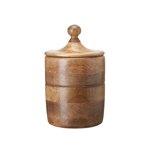 Decorative Wooden Sugar Bowl With Lid Wide Mouth Candy Treat Jar <b>Spice</b> Holder Serving Bowl Pot Salt <b>Spice</b> <b>Storage</b> Container - Product Image 2