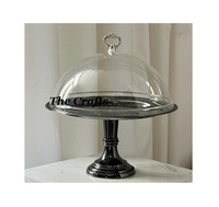 Support à gâteau à deux étages en acier inoxydable avec couvercle en verre, taille et forme personnalisées, logo personnalisé, qualité supérieure, toutes les couleurs disponibles