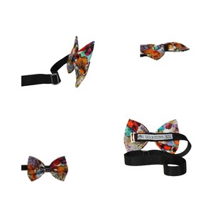 ผูกโบว์สำหรับผู้ชายแบบทำมือคุณภาพสูงจากอิตาลีพร้อมฟองอากาศปักหลากสี - Product Image 1