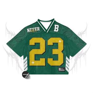 Custom Streetwear Oversized Jersey Manufacturer Over Sized <b>Cropped</b> Mesh Tee <b>Top</b> Football Jersey Practice Mesh T-Shirt for <b>Men</b> - Product Image 3