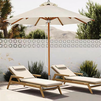 Parasol de terrasse à mât central rond ou carré, résistant au soleil, à la pluie et à la décoloration, 2,5m, 3m, 3,5m, 4m, vente en gros