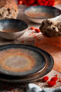 Set di 6 Piatti da Zuppa in Ceramica Rotondi Irregolari Efesto di Excelsa Cosmic Earth con Smalto Reattivo Lucido e Decorazione Digitale in Rilievo - Product Image 3