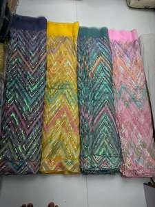 New Elegant Design Embroidery Sequence Net <b>Fabric</b> for Wedding Dress From <b>Indian</b> Supplier at Export Price - Product Image 2