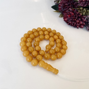 Misbaha de Ámbar, 45 Cuentas Redondas de Ámbar Natural Color Caramelo - Product Image 4