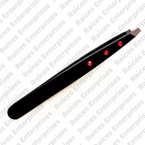 Pinzas para cejas con punta inclinada de acero inoxidable antiestática más vendidas Instrumento de belleza de salón con diseño inclinado - Product Image 1