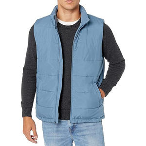 Bolsillo con cremallera Chaleco de invierno algodón chaqueta sin mangas personalizado hombres puffer chaleco logo - Product Image 1
