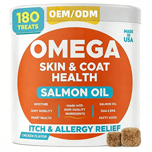 OEM/ODM Golosinas Blandas de Aceite de Salmón Omega-3 para Perros y Gatos, Fórmula para Aliviar la Picazón, Salud de la Piel y el Pelaje, Apoyo Inmunológico - Product Image 1