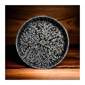 Bandeja de grado superior en Ramadán y Eid con nuestra bandeja de servicio de madera de alta calidad con diseño elegante con Incrustaciones de nácar genuinas - Product Image 3