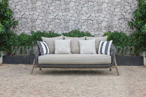 Juego de sofá de mimbre minimalista moderno y moderno para exteriores, marco de madera, Villa, jardín, Patio, muebles para sala de estar, Hotel, Oficina - Product Image 3