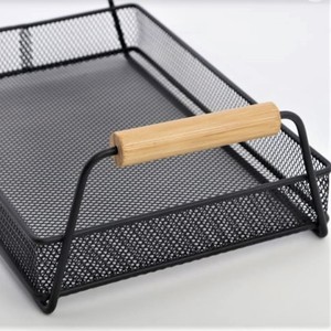 Handmade Unique Design Iron <b>Serving</b> Wire <b>Tray</b> VISHAL HANDICRAFT Brand <b>Black</b> Modern Luxury Elegant Home Decorative Hotel - Product Image 3