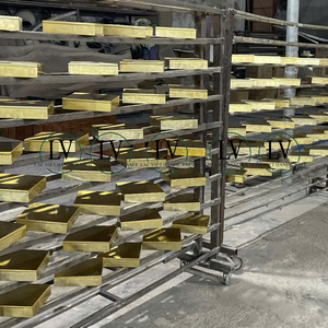 Handmade luxury gold leaf round <b>coasters</b> for drinks with holder decorative <b>table</b> top for party bar restaurant from Vietnam - Product Image 6