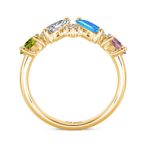 Anillo de Acero Inoxidable Personalizado Jeulia con Racimo de Amatistas para Mujer - Product Image 3