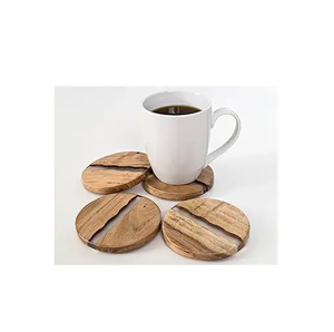 Vajilla de cocina para el hogar posavasos de resina y madera forma cuadrada nuevo patrón de calidad estándar alfombrilla y almohadilla posavasos para la venta - Product Image 6