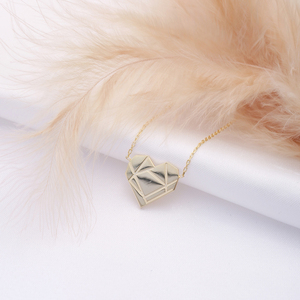 Coeur Design Argent Plaine Charme Collier Origami Bijoux Turc À La Main En Gros 925 Bijoux En Argent Sterling - Product Image 3