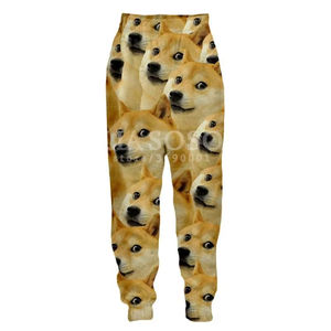 Doge Animal Shiba Inu sourire pantalons de survêtement hommes femmes grande taille impression 3D Jogging Hip Pop pantalon cordon décontracté Harajuku drôle - Product Image 2