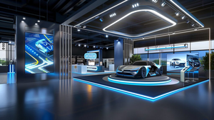 Lift tanah pameran otomatis elektrik, Platform tampilan melingkar kondisi baru panggung berputar logam 380V - Product Image 4