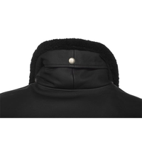 Veste chauffante en cuir de mouton noir suédé sur mesure pour homme, best-seller OEM de Silo Sports, avec col en fourrure de renard