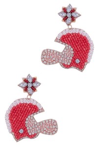 Pendientes colgantes con cuentas de semilla de fútbol para casco, pendientes para el día del juego, pendientes para fanáticos del fútbol, regalo único para el fútbol - Product Image 3