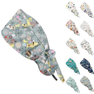 หมวกสครับผู้หญิง2แพ็คหมวกผ่าตัดหมวกคลุมศีรษะมีกระดุมและสายรัดกันเหงื่อหมวกทำงานยืดหยุ่น - Product Image 6