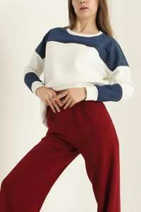 Sudadera de moda para mujer con logotipo personalizado 350gsm algodón suelto hombro caído Color sólido cremallera trasera para invierno - Product Image 6