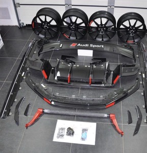 ชุดแต่งแอโรพาร์ท Audi Sport ทำจากพลาสติกและอะลูมิเนียม พร้อมดีเทลสีแดง สำหรับรุ่น R8 และ TTRS Variante 1 ของแท้ 100% รุ่น V.6 Plus/Max - Product Image 1