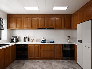 Mueble de Cocina Modular Completo en Forma de U, de Madera Maciza con Acabado Lacado, Estilo Clásico Antiguo para Hotel, con Isla - Product Image 1