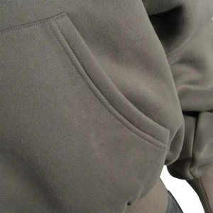 Sweat à capuche personnalisé de haute qualité, gris vintage, à épaules tombantes, lourd, délavé à l'acide, sweat à capuche à double fermeture éclair pour hommes - Product Image 5