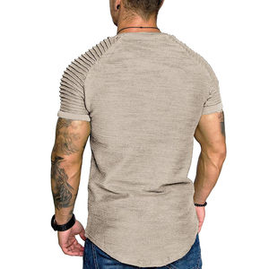 Camiseta de Hip Hop de gran tamaño para hombre de algodón de calidad 100%, diseño de hombro caído liso, camisetas teñidas de ajuste holgado en blanco para hombre - Product Image 4