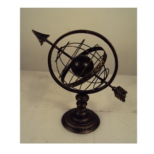 Globe du monde en métal fini antique de décor de table avec la base pour le dessus de table de bureau à domicile décoratif - Product Image 5