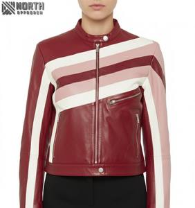 La mejor llegada chaquetas transpirables de punto personalizables de manga larga de invierno de cuero genuino a la moda para mujer - Product Image 1