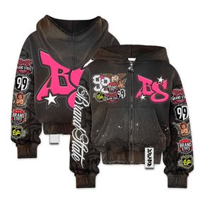 Sudaderas con capucha de gran tamaño lavadas con ácido de alta calidad personalizadas 2026 con logotipo serigrafiado Diseños de personalización Ajuste relajado - Product Image 5