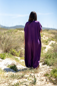 2024 nueva ropa de mujer Kaftan playa belleza bordado a mano trabajo escote en V Sexy aberturas laterales hasta el suelo Boho Kaftan - Product Image 4