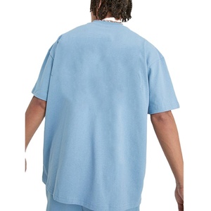 100% Cotton Wholesale Best Selling Custom Material Oversize Drop Shoulder Plain Breathable Custom Logo Men's <b>Twinset</b> - Product Image 4