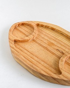 Plateau de service ovale en bois d'acacia Design premium de luxe Plateau de service en bois d'acacia de qualité supérieure Plateau ovale artisanal - Product Image 4