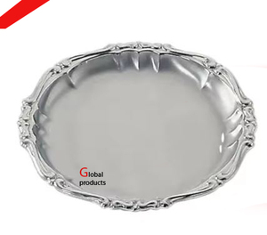 Plateau de service en métal design en forme de citrouille fini argent au look incroyable pour hôtel et restaurant - Product Image 3