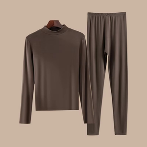 Women's Autumn Winter Thin Warm Set Full <b>Sleeve</b> Hooded Regular <b>Short</b> <b>Top</b> Above Knee Plus Size Underwear Sets - Product Image 5