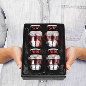 Pot d'urnes en métal fait main à deux tons Pot de taille mini pour cendres humaines - Product Image 3