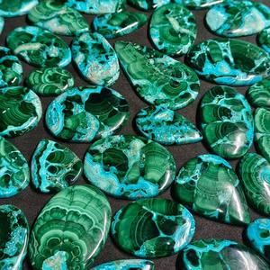 Cabochons en Chrysolite Malachite Polie Naturelle avec Couleur de Feu Bleu Jeu de Formes/Tailles pour la Fabrication de Bijoux et Emballage de Fil - Product Image 5