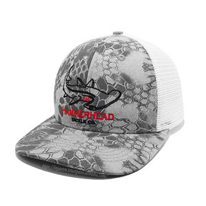 Chapeaux de camionneur camouflage 6 panneaux de haute qualité avec logo personnalisé OEM Casquette de camionneur camouflage à bord incurvé/maille blanche Casquette de sport Pêche en plein air - Product Image 1
