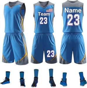 Vente en gros de maillots de basket réversibles personnalisés, nouveaux shorts d'uniforme de basket-ball avec technique de teinture par sublimation - Product Image 4