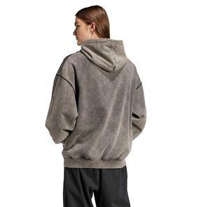 Sweat à capuche décontracté en molleton délavé personnalisé, lourd, surdimensionné, pour femmes, 100% coton, saison hivernale, logo sur le devant, écologique - Product Image 4
