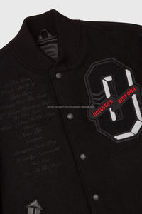 Wholesale Factory Custom Women's 100% Wool Chenille Embroidery Letterman Baseball Varsity Jacket Streetwear Style for <b>men</b> - Product Image 2