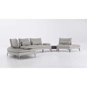 Conjunto de Sofá Curvo Scenario de 2-3 Plazas, Seccional Extensible, Muebles para Sala de Estar, Cuero y Esponja, para Apartamentos - Product Image 2